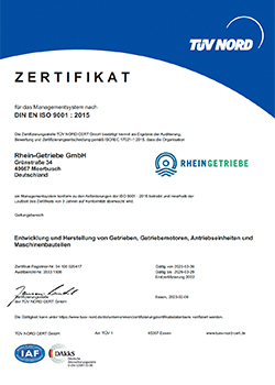 Audit for certification DIN/ISO 9001/2015